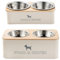 Daniel James Elevated Dog Bowls - Raised Pet Food & Water Station for Small & Large Dogs - Double Feeding Stand with Non-Spill Dishwasher Safe Stainless Steel Bowls - Cream (Large)