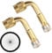 Zhowyeemeng 2 Pcs Tire Valve Extension Adapter, 90 Degree Tyre Valve Adapter, Brass Valve Stem Extenders Compatible with Cars, Motorcycles, Bicycles (Golden)