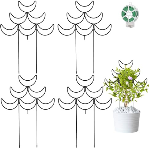 Rankgitter für Zimmerpflanzen, 4 Stück, kleine Metall-Kletterpflanzen-Unterstützung für den Außenbereich, Garten, Topfblumen, Zimmerpflanze, Efeu, Reben, Hoya