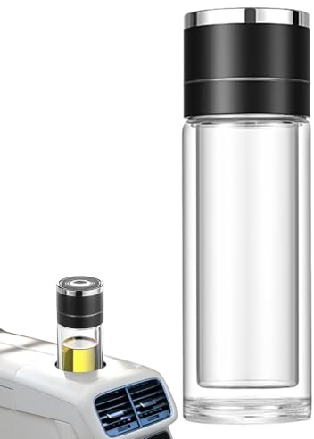 Ylnailky Bouteille d'Eau en Verre, Gourde Isotherme Avec Séparation Thé, Réutilisable Étanche Résistant à la Haute Température pour Voyage Randonnée Camping