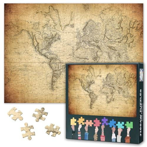 Puzzles for Adults 1000 Pieces, Map of the World 1814 Jigsaw Puzzles, Adult Puzzle for Adults, Educational Fun Games or Toys for Elders Friends 20X27 INCH