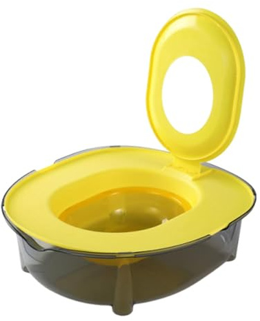 ZGUZMCMK Cat Toilet Training Kit, Cat Set with Sturdy PET Material, Comfortable Deep Tray Design for Easy Cleaning, Yellow