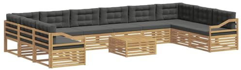vidaXL Sofagarnituren Massivholz Akazie, Garten, modernes Outdoor-Sofa, gemütliche Lounge-Möbel für die Terrasse, langlebige Sitzgruppe