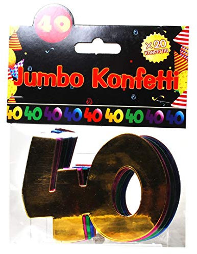 Jumbo Zahlen Konfetti 40 Geburtstag Dekoration Party Tischdeko bunt