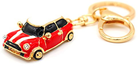 VmG-Store Mini Schlüsselanhänger Cooper Kult Auto aus Metall Geschenk für Fans (Rot)