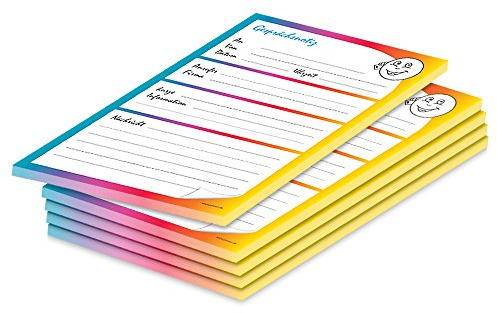 PRICARO Telefonnotizblock, A6 ungelocht, bunt, 5 Stück