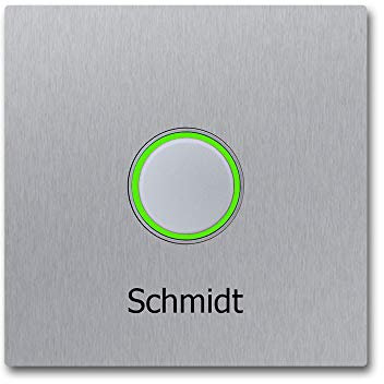 Türklingel Edelstahl KT21 Klingeltaster beleuchtet inkl. Namensbeschriftung (LED grün)