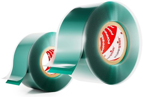 POPPSTAR ruban en silicone auto-fusionnant, 3m x 25mm, ruban isolant et d'étanchéité (Eau, Air), vert, 2 rouleaux