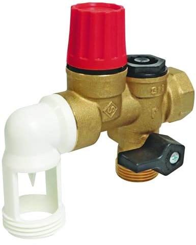 SOMATHERM FOR YOU, Groupe de sécurité NF 3/4 coudé avec siège inox pour eau agressive, adapté à tous chauffe-eaux, vanne d'arrêt, clapet anti-retour, garantie 5 ans