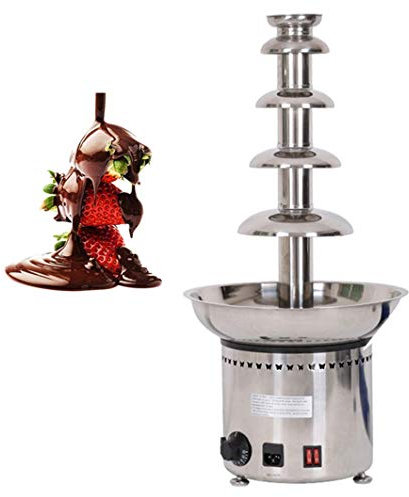 NEWTRY 5-Tier Stainless Steel Chocolate Fondue Fountain Machine 8.8lbs Capacity 86~230℉Adjustable for Home Party Restaurant (220V)