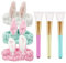 Zuzer Maskenpinsel Gesicht Haarband Kosmetik Set 3 Silikonpinsel 3 Haarband Schminken,Haarbänder Elastisch Spa Haarreif für Gesichtsreinigung Schönheit Yoga,Zufällige Farbe