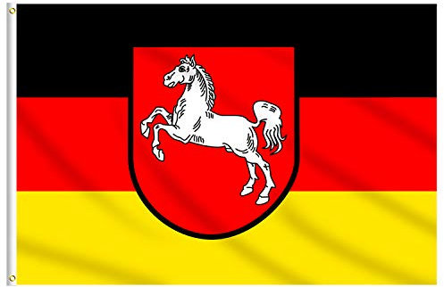 Lixure Niedersachsen Flagge 150x240cm Landesflagge, Bundeslandes Fahne -Polyester, Digitaldruck, lebendige Farbe, lichtbeständig, doppelt genäht, mit Messingösen für Garten Innen- Außenbereich