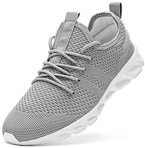 Damyuan Herren Laufschuhe Turnschuhe Sportschuhe Running Sneaker Freizeit Straßenlaufschuhe Fashion Leichtgewichts Atmungsaktiv Walkingschuhe Outdoor Fitness Jogging Sportsschuhe Grau 46 EU