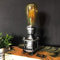 LUSTORM 1 Industrielle Bauernhaus kleine Tischlampensockel E26 Lichter für Schlafzimmer, Nachttisch, Lesen Steampunk Vintage Silber Wasserpfeife Rustikale Lichter für Wohnzimmer Stilvolle Vintage