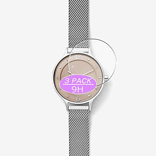 Vaxson Lot de 3 films protecteurs d'écran en verre trempé compatibles avec les boîtiers de montre Skagen Anita - 30 mm - Film protecteur 9H