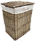 Black White Oak Wicker Rectangle Laundry Basket Bin Bathroom Bedroom Storage (Oak, Large 45x34x54 cm)