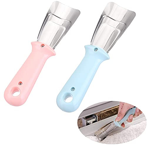 DHER Frost Schaufel Enteisen Scraper 2PCS Edelstahl-Abtauschaufel Gefrierschrank Haushaltskuche Enteiser Kühlschrank Reinigungsgerät
