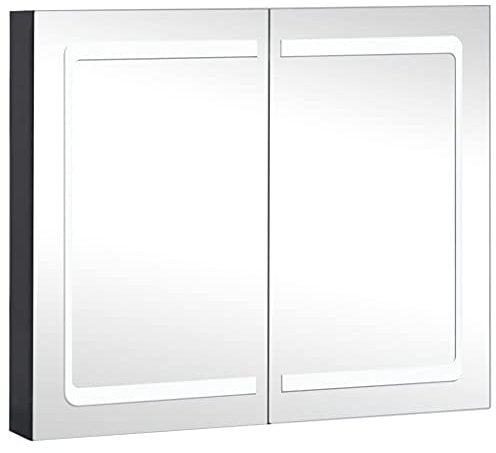vidaXL LED Bad Spiegelschrank Badezimmerspiegel Badspiegel Spiegel Badschrank Badezimmerschrank Hängeschrank Wandschrank 80x12,2x68cm