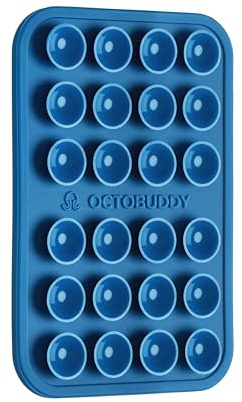 OCTOBUDDY Classic - Silicone Suction Phone Case Adhesive Mount, Blue Ashes | Hands-Free, Strong Grip Holder for Selfies & Videos - iPhone & Android Compatible - 2.25″ x 3.25″
