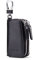Contacts Portachiavi in pelle, unisex, grande, con 2 zip, in pelle, a portafoglio, per chiavi dell'auto, Nero , Taglia unica