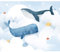 decomonkey Fototapete Kinder 250x175 cm XL Design Tapete Fototapeten Tapeten Wandtapete moderne Wand Schlafzimmer Wohnzimmer Deko Modern Kinderzimmer Walfisch Tiere Fisch Meer Schiff blau