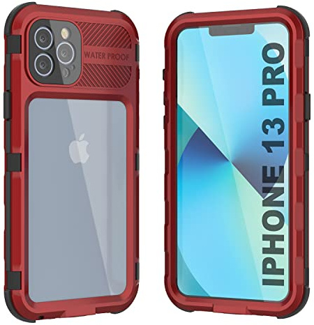 Punkcase Wasserdichte Aluminium-Schutzhülle für iPhone 13 Pro [Metal Extreme 2.0 Serie] IP68 robuste Stoßstangen-Abdeckung mit integriertem Displayschutz, ultimativer Schutz für iPhone 13 Pro (15,5 cm