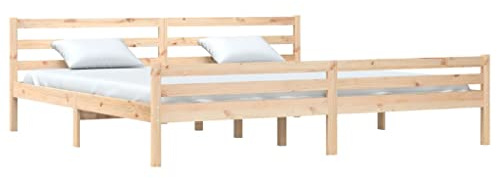 vidaXL Massivholzbett Bettgestell Doppelbett Lattenrost Bett Holzbett Bettrahmen Schlafzimmerbett Schlafzimmermöbel Kiefer 200x200cm