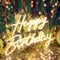 DAKABUKA LED Neon Happy Birthday Sign Night Light Compleanno Decorazioni per feste di compleanno Bianco caldo USB Operato Decorativo per Sfondo Festa Camera da Letto Decorazione da parete 42 x 31 cm