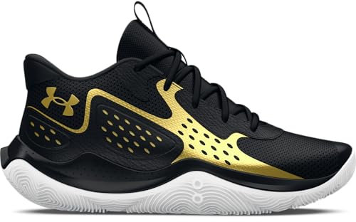 Under Armour UA Jet '23, Scarpa da Basket Unisex - Adulto, Black Metallic Gold Metallic Gold, 42 EU