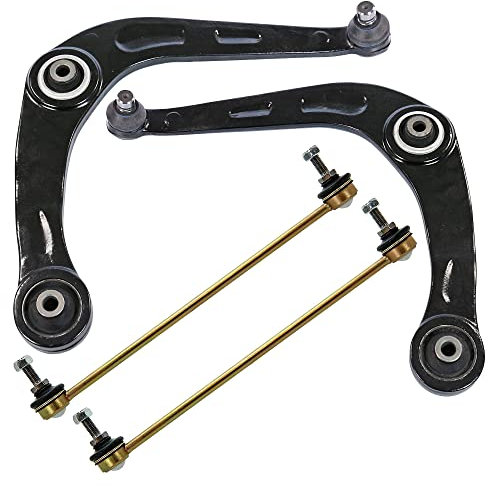 ATEC Germany 2x Querlenker Vorderachse links & rechts mit Lagerbuchsen und Traggelenk, 2x Koppelstange vorne Kompatibel mit PEUGEOT 206 Schrägheck (2A/C), 206 SW (2E/K), 206 Van