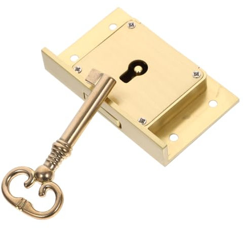 VILLCASE Brass File Cabinet Lock with Key Secure Lock Replacement for File Safety Keyed Alike Design for Key Safe and Padlock Compatibility