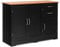 COSTWAY Sideboard Storage Cabinet, Morden Kitchen Cupboard with Adjustable Shelf, Drawers and Doors, Large Buffet Cabinet Unit for Dining Living Room Hallway (Black+Vermilion, 100x40x78cm)