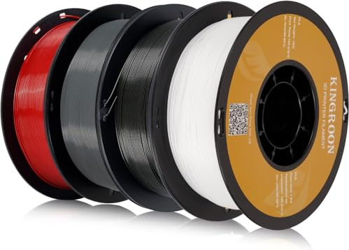 kingroon 3D Printer Filament PLA 3D-Druckerfilament,… (Polymilchsäure, Schwarz -weiß grau rote pla)