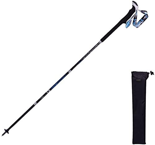 MOLVUS Leichter, zusammenklappbarer, Verstellbarer Wanderstock aus Aluminium, Langlaufstock aus Kohlefaser, Vier Abschnitte, langlebige und Starke Bergstöcke
