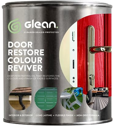 GLEAN Door Restore Colour Reviver Aerosol | Restores Faded Surfaces | uPVC Restorer, Composite Door Colour Restorer, Fibreglass (GRP), Window & Decking Restore | 1L
