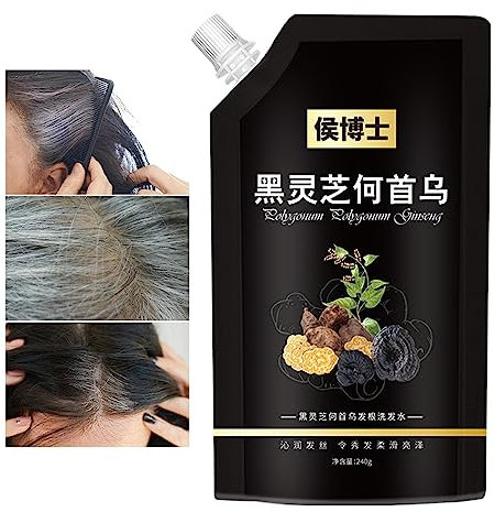 Polygonum Multiflorum Haarshampoo | Grey Reverse Polygonum Shampoo Haarwachstum 240 ml - He Shou Wu Hair Darkening, Tiefenreinigendes Shampoo für graues Haar, Mann, Frau, Teenager Lambo