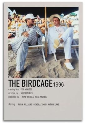 Filmposter The Birdcage Film, Raumdekoration, Poster für Schlafzimmer, Wohnzimmer, Wände, 30 x 45 cm, ungerahmt
