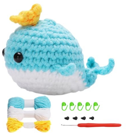 Shichangda Wale Stricksets für Anfänger und Erwachsene | Wale Anfänger Häkelpakete | DIY Wal Häkelpaket für Anfänger | Wobbles Häkeltier Set mit Anleitung und Schritt für Schritt Videoanleitungen