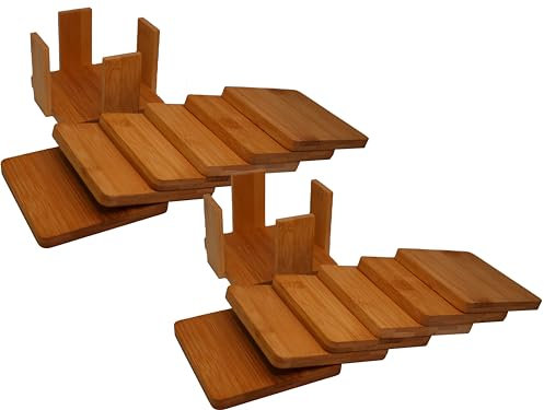hausleben 12er Set Untersetzer eckig | 11,5x11,5x7cm | Natur | Bambus | umweltfreundlich | Tisch | Deko