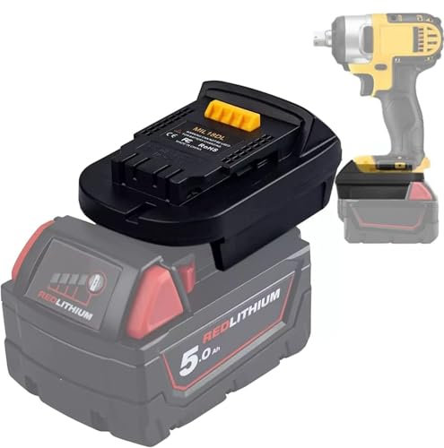 MIL18DL Battery Adapter for Milwaukee to for Dewalt Power Tools, TEPULAS For Milwaukee M18 18V Battery Converter to for Dewalt 20V Power Tools (No Battery)