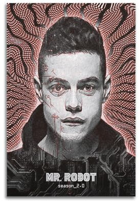 DATOZA Mr Robot Art Poster Dekorative Malerei Leinwand Wandkunst Wohnzimmer Poster Schlafzimmer Malerei,Wandkunst Bilddruck Moderne Familienzimmer Dekor 12x18inch(30x45cm)