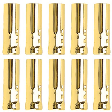 Cyrank Manchon De Base De Lampe De Bougie De Lustre, 10 Pièces, Manchons De Couverture De Douille en Forme De Bougie, Manchons D'égouttement De Couvercle De Bougie De 3 Pouces De Hau(Or 2)