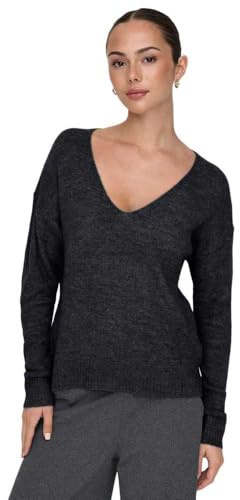 JDY Damen Jdyelanora L/S V-Neck Pullo. KNT Noos Strickpullover, Night Sky/Detail:Melange, M EU
