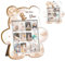 Hatzelou Fotodisplay aus Holz für das erste Jahr, Bilderrahmen mit Ständer, 12 Monate Baby-Bilderrahmen, Andenken, Geschenk zum ersten Geburtstag, passend für 3,8 x 5,3 cm große Fotos
