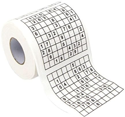 ULPro Sudoku-Themen - Toilettenpapier mit Sudoku - Toilettenpapier,Prank Fun Birthday Party Neuheit Geschenkidee, herausfordernde Sudoku-Rätsel auf jedem Blatt