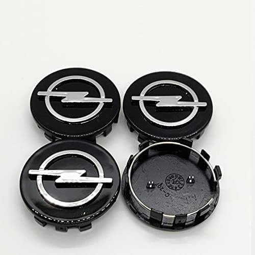 WurBu 4 Stück Kappen Radnabenabdeckungen Radnabenkappen für Opel Corsa F 2019-2023, Auto-Tuning Dekoration Zubehör Zentralen Logo Teilewasserdicht,Black-58mm