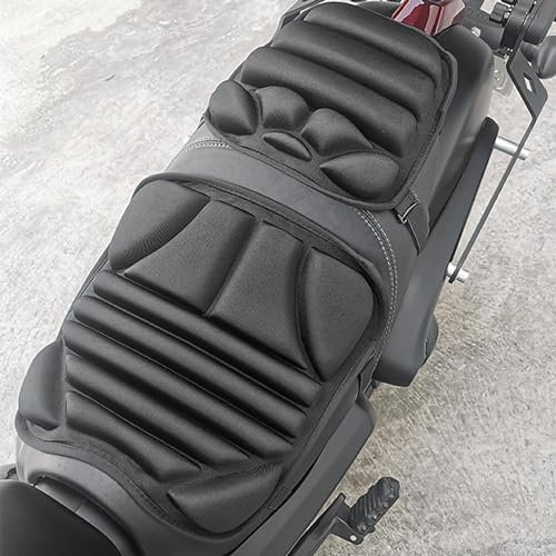 Cojín para asiento de gel para moto – 2 piezas cojín asiento moto | Almohadillas de gel para moto reutilizables | Cojín para asiento de gel para moto hinchable con textura antideslizante para