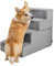 Hundetreppe für Bett - 4 Stufen Hunderampe 58cm hoch - Schaumstoff Hundetreppe für kleine Hunde - Sichere und stabile Haustiertreppe - Abnehmbarer waschbarer Bezug - Hundetreppe für Sofa Hellgrau