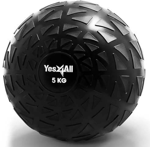 Yes4All Slam Ball, Medicine Ball, Dynamic 5 kg, Schwarz