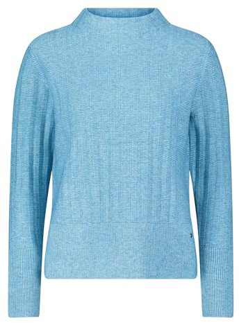 Betty & Co Damen Strickpullover mit Struktur Light Blue Melange,42